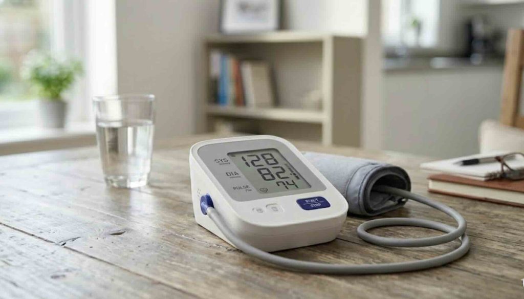 Home blood pressure monitor with a large easy to read display