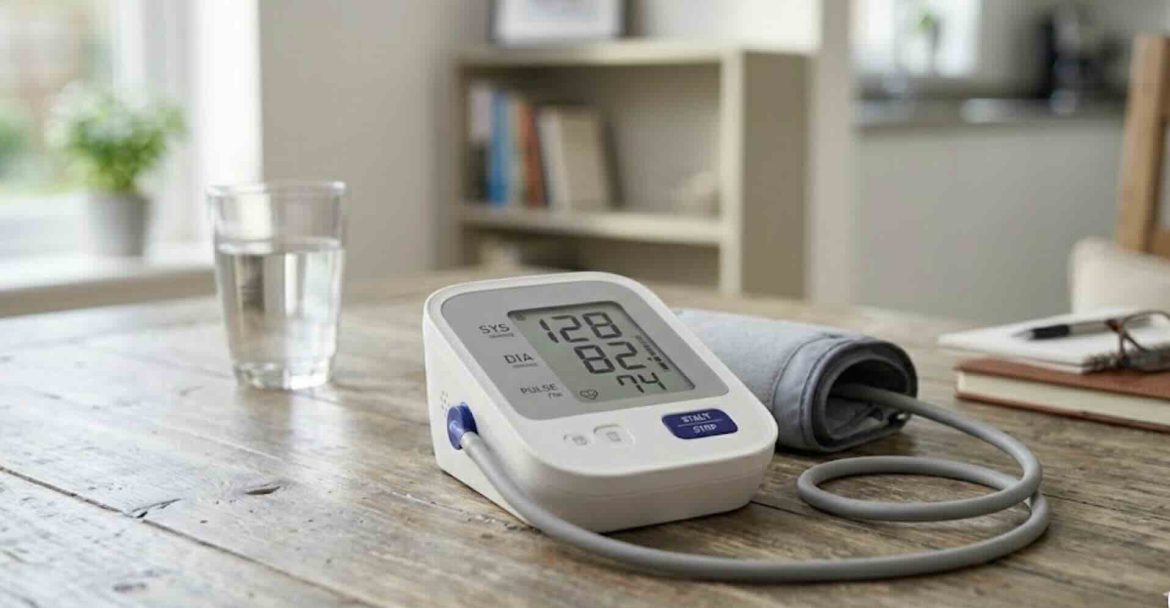 Home blood pressure monitor with a large easy to read display