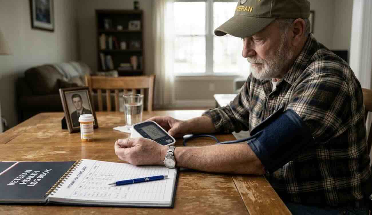 Blood pressure monitoring by veteran