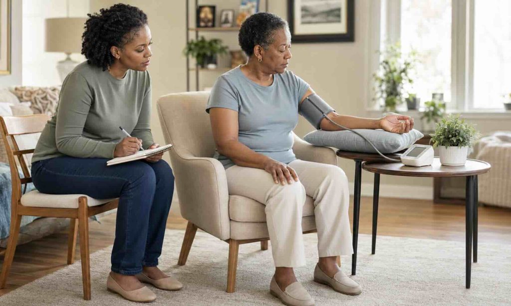 Home Blood Pressure Reading With Caregiver